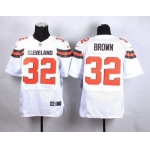 Men's Cleveland Browns #32 Jim Brown 2015 Nike White Elite Jersey