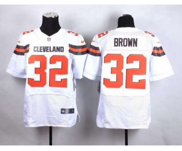 Men's Cleveland Browns #32 Jim Brown 2015 Nike White Elite Jersey