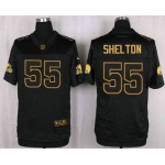 Men's Cleveland Browns #55 Danny Shelton Black Stitched NFL Elite Pro Line Gold Collection Jersey