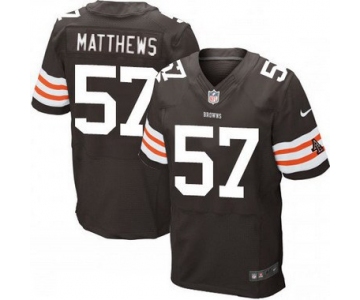 Men's Cleveland Browns #57 Clay Matthews Brown Team Color NFL Nike Elite Jersey