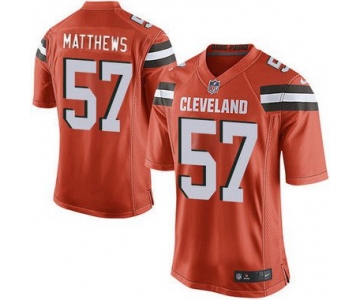 Men's Cleveland Browns #57 Clay Matthews Orange Alternate 2015 NFL Nike Elite Jersey