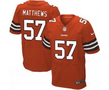 Men's Cleveland Browns #57 Clay Matthews Orange Alternate NFL Nike Elite Jersey