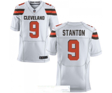 Men's Cleveland Browns #9 Drew Stanton White Road Stitched NFL Nike Elite Jersey