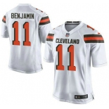 Men's Cleveland Browns Brown #11 Travis Benjamin White Road 2015 NFL Nike Elite Jersey