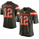 Men's Cleveland Browns Brown #12 Josh Gordon Brown Team Color 2015 NFL Nike Elite Jersey