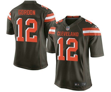 Men's Cleveland Browns Brown #12 Josh Gordon Brown Team Color 2015 NFL Nike Elite Jersey