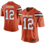 Men's Cleveland Browns Brown #12 Josh Gordon Orange Alternate 2015 NFL Nike Elite Jersey