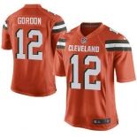 Men's Cleveland Browns Brown #12 Josh Gordon Orange Alternate 2015 NFL Nike Elite Jersey