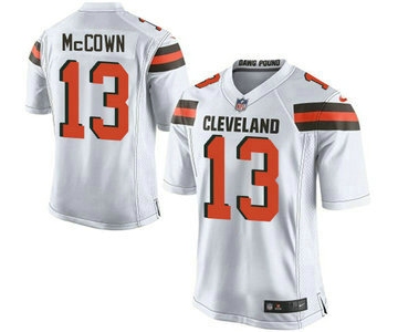 Men's Cleveland Browns Brown #13 Josh McCown White Road 2015 NFL Nike Elite Jersey