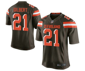 Men's Cleveland Browns Brown #21 Justin Gilbert Brown Team Color 2015 NFL Nike Elite Jersey