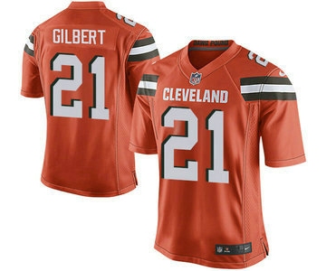 Men's Cleveland Browns Brown #21 Justin Gilbert Orange Alternate 2015 NFL Nike Elite Jersey