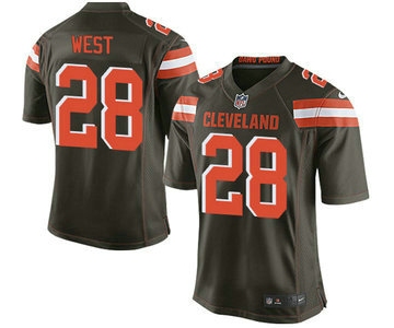 Men's Cleveland Browns Brown #28 Terrance West Brown Team Color 2015 NFL Nike Elite Jersey