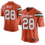 Men's Cleveland Browns Brown #28 Terrance West Orange Alternate 2015 NFL Nike Elite Jersey