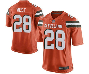 Men's Cleveland Browns Brown #28 Terrance West Orange Alternate 2015 NFL Nike Elite Jersey