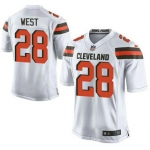 Men's Cleveland Browns Brown #28 Terrance West White Road 2015 NFL Nike Elite Jersey