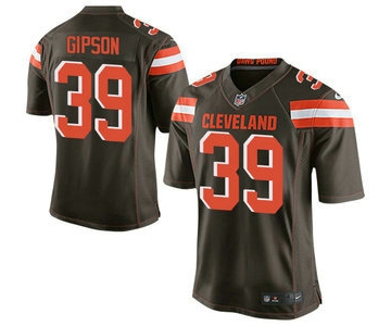 Men's Cleveland Browns Brown #39 Tashaun Gipson Brown Team Color 2015 NFL Nike Elite Jersey