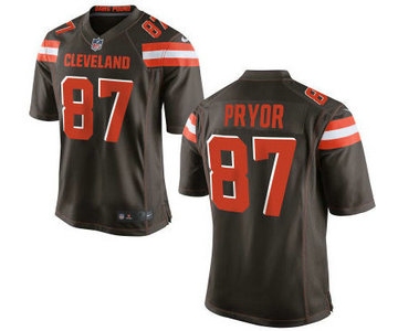 Men's Cleveland Browns Brown #87 Terrelle Pryor Brown Team Color 2015 NFL Nike Elite Jersey