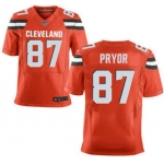 Men's Cleveland Browns Brown #87 Terrelle Pryor Orange Alternate 2015 NFL Nike Elite Jersey