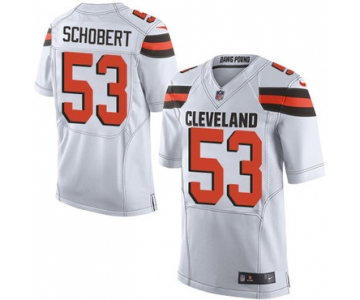 Nike Browns #53 Joe Schobert White Men's Stitched NFL New Elite Jersey