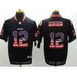 Nike Cleveland Browns #12 Josh Gordon 2014 USA Flag Fashion Black Elite Jersey