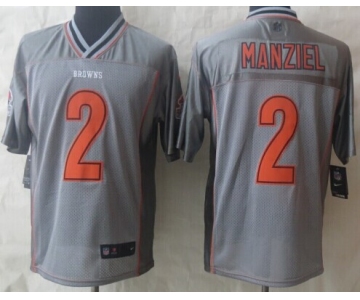 Nike Cleveland Browns #2 Johnny Manziel 2013 Gray Vapor Elite Jersey