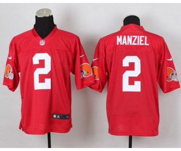 Nike Cleveland Browns #2 Johnny Manziel 2014 QB Red Elite Jersey