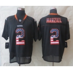 Nike Cleveland Browns #2 Johnny Manziel 2014 USA Flag Fashion Black Elite Jersey