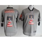 Nike Cleveland Browns #2 Johnny Manziel 2014 USA Flag Fashion Gray Elite Jersey