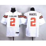 Nike Cleveland Browns #2 Johnny Manziel 2015 White Elite Jersey