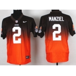 Nike Cleveland Browns #2 Johnny Manziel Brown/Orange Fadeaway Elite Jersey