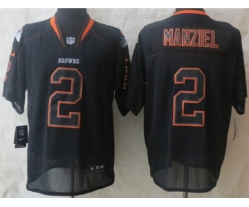 Nike Cleveland Browns #2 Johnny Manziel Lights Out Black Elite Jersey