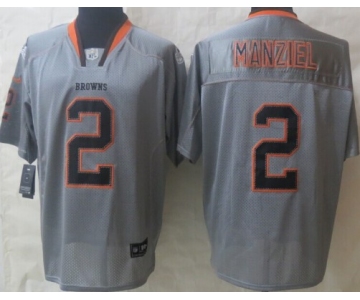Nike Cleveland Browns #2 Johnny Manziel Lights Out Gray Elite Jersey