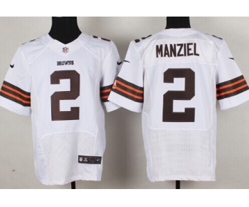 Nike Cleveland Browns #2 Johnny Manziel White Elite Jersey