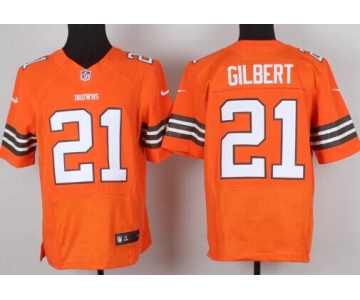 Nike Cleveland Browns #21 Justin Gilbert Orange Elite Jersey