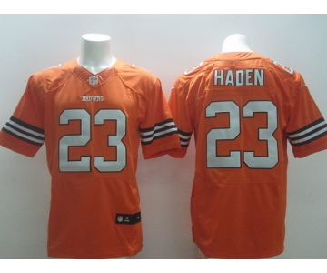 Nike Cleveland Browns #23 Joe Haden Orange Elite Jersey