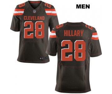 Nike Cleveland Browns #28 Darius Hillary Brown Stitched NFL Elite Jersey