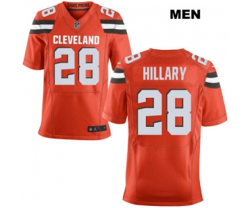 Nike Cleveland Browns #28 Darius Hillary Orange Stitched NFL Elite Jersey