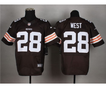 Nike Cleveland Browns #28 Terrance West Brown Elite Jersey