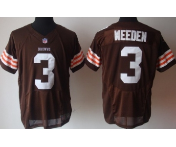 Nike Cleveland Browns #3 Brandon Weeden Brown Elite Jersey