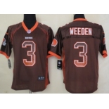 Nike Cleveland Browns #3 Brandon Weeden Drift Fashion Brown Elite Jersey