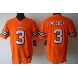 Nike Cleveland Browns #3 Brandon Weeden Orange Elite Jersey