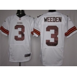 Nike Cleveland Browns #3 Brandon Weeden White Elite Jersey