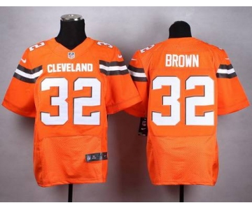 Nike Cleveland Browns #32 Jim Brown 2015 Orange Elite Jersey