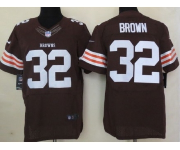 Nike Cleveland Browns #32 Jim Brown Brown Elite Jersey