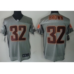 Nike Cleveland Browns #32 Jim Brown Gray Shadow Elite Jersey