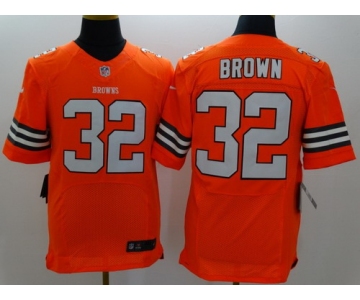 Nike Cleveland Browns #32 Jim Brown Orange Elite Jersey