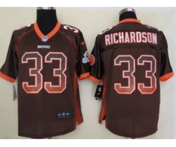 Nike Cleveland Browns #33 Trent Richardson Drift Fashion Brown Elite Jersey