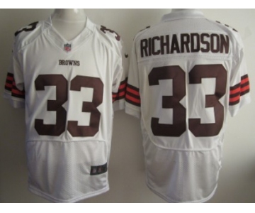 Nike Cleveland Browns #33 Trent Richardson White Elite Jersey