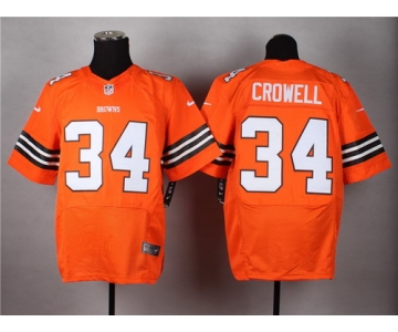 Nike Cleveland Browns #34 Isaiah Crowell Orange Elite Jersey