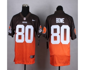 Nike Cleveland Browns #80 Dwayne Bowe Brown/Orange Fadeaway Elite Jersey